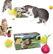 Interactive Cat Toy Wobble Teasing Stick and Cat Digging Hole Toy,One Cat Toy Turn into Two by DIY, Innovative Design