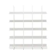 Donica Large Wood & Metal Frame 5-Tier Bookcase - White