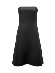 Vintage Black Square Strapless Dress