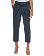 DKNY Paperbag Waist Pants Navy Petite Size 12P