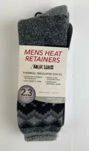 NWT Mens Muk Luks Heat Retainers Socks 2.3 TOG Rating Black Gray shoe sz 10-13