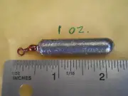 15 PCS. BOTTOM BOUNCER PENCIL SINKER 1 OZ. W/#7 RED BARREL SWIVEL