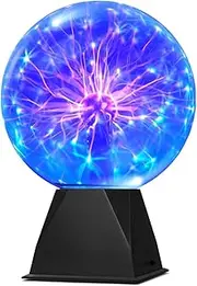 8 Inch(20cm) Plasma Ball, Plasma Globe Touch & Sound Sensitive Plasma Ball Lamp, Plug-in More Bright Electric Ball Lightning Novelty Light for Parties, Home, Prop, Decoration, Blue