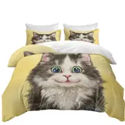 Painted Cats Cute Happy Smiling Kitty Cat Quilt Cover