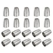 30Pcs 4mm Metal Bell Stopper Conical Cord Ends Lock Fastener Stopper, Silver