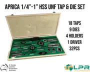 Tap & Die Set UNF *HSS 1/4 to 1" all 60 dec sizes in description * 32piece