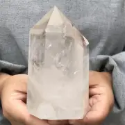 1.32LB Top Natural Clear Quartz Obelisk Crystals Tower Quartz Point Wand Healing