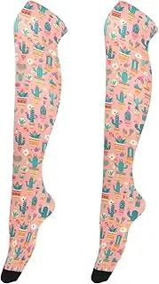 [FRODOTGV] Exotic Cactus Pink Women's Tall Knee High Socks Comfortable Long Knee-High Stockings for Ladies Thigh Highs Leg Warmers, Exotic Cactus Pink