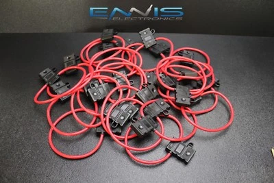 (100) 10 GAUGE ATC FUSE HOLDERS IN-LINE AWG WIRE COPPER 12V BLADE WATERPROOF EE
