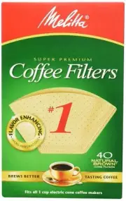 Melitta 40 Count Natural Brown Cone Coffee Filters 5-Pack