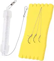 Automatic Fishing Hook, Spring Loaded Stainless Steel Bait Hook, Lightweight with Foam Line Board for Anglers Ice Fishing
