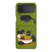 Galaxy Z Flip4 Impact Case Kawaii Anime Cat Shirt Japanese Ramen Noodles