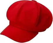 [Generic] Winter Newsboy Caps Men Women Warm Woolen Solid Octagonal Hat Detective Hats Vintage Cabbie Cap Brim Hunting Hat