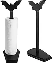SEREIINO Bat Paper Towel Holder - Halloween Decor for Kitchen & Bathroom - Gothic Home Decor for Oddities & Curiosities - Goth Accessories for Countertop Stand - Witchy Gifts for Women, Black