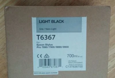 10-2022 NEW EPSON T6367 Light Black Ink 700ml for Stylus Pro 7890/7900/9890/9900
