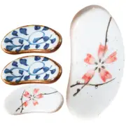 4 Pcs Ceramic Chopstick Rest Lid Kitchen Spoon Basket Serving Utensils