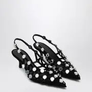 [The Attico] Black Grid Slingback 37 IT Black