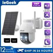 ieGeek 2K 360° PTZ WIFI Solar Battery Powered Security Camera Outdoor Wireless