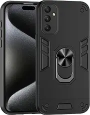 [Lucyliy] Compatible for Samsung Galaxy A35 5G Case [with Tempered Glass Screen Protector] Compatible with Galaxy A35 5G Phone Case Cover Black