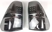 LED Tail Light Assembly 2 Pcs Compatible With Hilux REVO 2016 2017 2018-2019 LED Tail Light Assembly Turn Signal Reversing Light Brake Light Black Z Type
