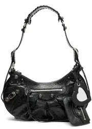 Balenciaga Le Cagole Small Leather Shoulder Bag, Shoulder Bag, Black One Size