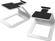 Kanto SE2W Elevated Desktop Speaker Stands for Small Speakers & Compact 2”-3” Studio Monitors | 3.8” Tall | Supports 7.1 lbs | Damping 1.5 mm Silicone Padding | White | Pair