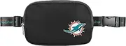 FOCO NFL Large Black Team Wordmark Crossbody Belt Bag Tote Bag Purse, Miami Dolphins, 7 x 5 x 2 inches