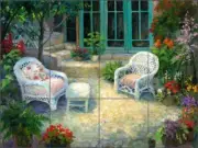 Landscape Tile Backsplash Detha Watson Floral Art Ceramic Mural RW-DW016