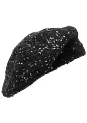 Inverni Sequin-embellished Mohair-blend Beret - Black ONE SIZE