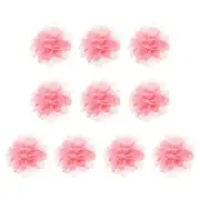10Pcs 2.8" Chiffon Flowers Fabric Flower Sewing Fabric Appliques Salmon