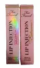 Too Faced Lip Gloss Injection Extreme Bubblegum Yum AND COTTON CANDY KISSES SET