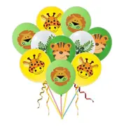 16pcs Jungle Animal Balloon Set - Lion Tiger Giraffe Palm Leaves Latex Balloons for Kids Safari Theme Birthday Party Decorations