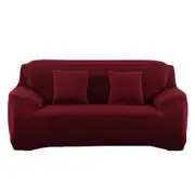 Elastic Stretch Sofa Cover Soft Three-Seater Sofa Cover Non-Slip Sofa Protective Cover -Wine Red