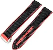 [UMCNVV] 19mm 20mm Nylon Rubber Watchband 21mm 22mm For Omega Seamaster 300 AT150 Speedmaster 8900 PlanetOcean Leather Strap