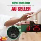 LED Digital Clock Mirror Display Snooze Alarm Temperature Time Table Desk VP