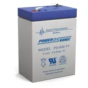 POWER SONIC PS640 6V 4.5Amp Sla Battery F1 Terminal Sealed Lead Acid Size:70 X