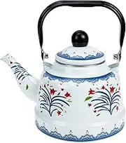 BESTYASH Enamel Teapot Thickened Water Kettle for Stovetop Use Artistic Design Tea Kettle for and Enamel Material for Tea and Preparation