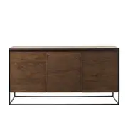 Modern Furniture RIVOLI Sideboard Buffet 155cm - Smoked Oak / Black