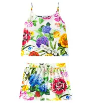 [Dolce & Gabbana Kids] Dolce & Gabbana Kids Floral cotton shirt and shorts set Y 14 white