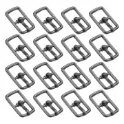 30Pcs Metal Roller Buckles, 7mm - 0.28" Mini Buckle (Metallic Black, 17.5mm)