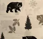 Black Bear Queen Sheet Set Pine Trees Wilderness Woodland Cabin Valley Lodge