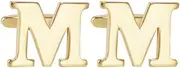[Salutto] Men's Gold Alphabet Cufflinks 1 Pair with Gift Box
