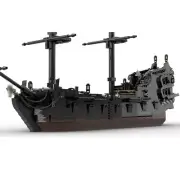 Black Pirate Ship Model Building Toys Set for Collection 2478 Pieces MOC Build