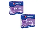 2x 5PK Verbatim DVD+R 4.7GB 16x 120min Blank Discs Data Storage w Jewel Cases