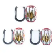 3pcs Step Drill Bits 3pcs Drills Bit Set for Cutting Soft Thin Metal Boards