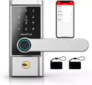 Smart Lock, HEANTLE Keyless Entry Door Locks Fingerprint Bluetooth Electronic Le