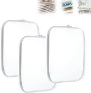 Glamanizer Zippered Transparent Cases for Snacks,Glamanizer- A Glam Way to Organize,Glamanizer Clear Organizer Bags,Double Zippered Hard Pouch,Hard Clear Zipper Case,Clear Plastic Cosmetic Bag (3M)