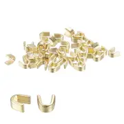 100Pcs #5 U Shape Top Stoppers for Zippers Replacing, Light Golden