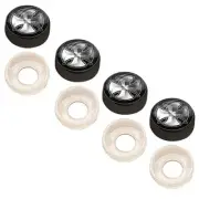 4 Black Custom License Plate Frame Screw Snap Caps Covers Iron Cross SILVR