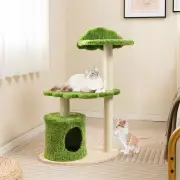 Costway97CM Cute Cat Tree with Fully Wrapped Sisal Scratching Posts for Indoor Cats